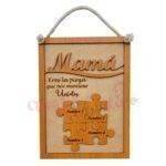 Letrero de madera personalizado rompecabeza